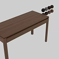 Simple Wooden Dining Table With Smooth Tabletop And Straight Legs