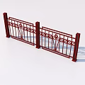 Guardrail railing fence wrought iron railing 3D model 3d model