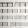Modern Glass Railings With Metal Frames And Various Panel Designs For Stairs Balconies