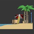 Beach Commercial Equipment With Outdoor Tables Chairs Sunshade Umbrella And Canopy Setup