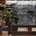 Modern Reception Desk Stone Reception Desk 3d model