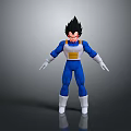 Vegeta Action Figure With Blue White Suit Black Spiky Hair Standing Pose