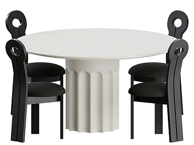 Modern Dining Table and Chair Combination Dining Table and Chair Combination Furniture 3d model