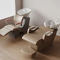 Contemporary Salon Interior Design With Comfortable Chairs Sink And Hardwood Floor