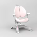Pink And White Kids Chair With Dual Backrest Armrests Wheeled Base And Comfortable Seat