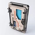Industrial Control Panel Number 01 Sector C-28 With Blue Display Window And Metal Latches