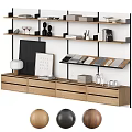 Modern Bookshelf Interior Design With Wooden Drawers Books Decorative Items And Magazines
