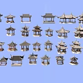 Various Chinese Style Pavilion Models As Decorative Garden Ornaments With Diverse Designs