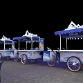 Bustling Commercial Street Featuring Summer Beer Event With Ice Blocks And Refreshing Stage Decorations