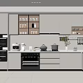 Modern Kitchen Interior Design With White Cabinets Countertop Appliances And Bright Lighting