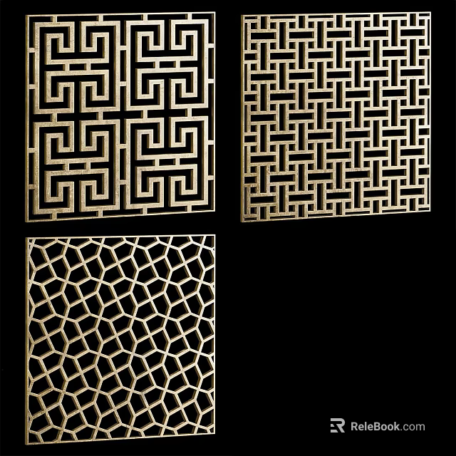 Ornate Decorative Laser Cut Panels With Intricate Geometric Patterns And Designs 3d model 