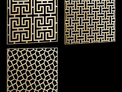 Ornate Decorative Laser Cut Panels With Intricate Geometric Patterns And Designs 3d model