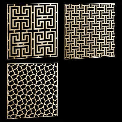 Ornate Decorative Laser Cut Panels With Intricate Geometric Patterns And Designs 3d model