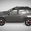 Black Toyota SUV Featuring Roof Rack And Black Alloy Wheels Design
