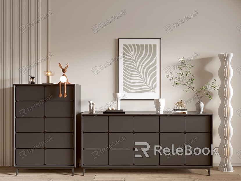 Modern Black Entrance Cabinet Sideboard Cabinet Balcony Cabinet Storage Cabinet Entrance Cabinet model