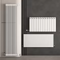 Modern White Wall Mounted Radiators Featuring Various Vertical And Horizontal Designs 3d model