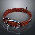 Durable Leather Dog Collar With Adjustable Metal Buckle And Holes