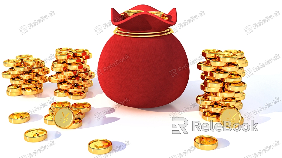 Gold Coin Festive Yuanbao Bag model