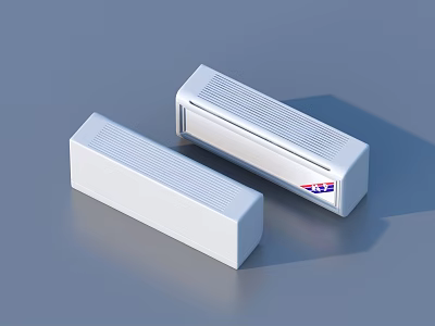 Two White Modern Air Conditioner Fans With Sleek Design And Compact Structure 3d model