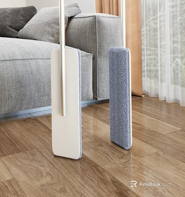 White and Blue Household Daily Cleaning Mops for Wooden Floor Cleaning 3d model 