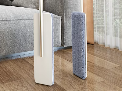 White and Blue Household Daily Cleaning Mops for Wooden Floor Cleaning 3d model