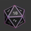 Shiny Blue And Silver Twenty Sided Polyhedral Dice For Tabletop Games