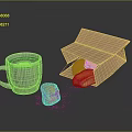 White Coffee Cup And Brown Paper Bag With Yellow Pastries On Dark Surface