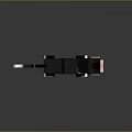 Pixel Art Black And White Cat With Blue Eyes And Pink Nose