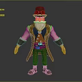 Steampunk Character With Top Hat Goggles Long Beard Brown Coat Green Pants And Brown Boots