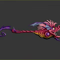 Vibrant 3D Dragon Model With Pink Purple Blue Wings Sleek Body And Yellow Eyes