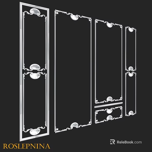 Elegant Ornate Decorative Components With Symmetrical Patterns And Curved Details 3d model 