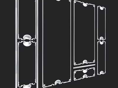 Elegant Ornate Decorative Components With Symmetrical Patterns And Curved Details 3d model