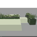 Decorative Outdoor Garden Planter Boxes With Green Plants And Hole Design