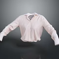 White Collared Long Sleeve Shirt In Classic Style For Daily Wear