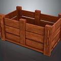 Rustic Wooden Crate With Slatted Sides And Open Top For Storage Use 3d model
