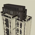 Modern High Rise Building 3D Model Featuring Facade Windows And Architectural Structure 3d model
