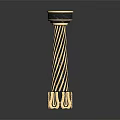Decorative Spiral Column With Gold Black Pattern Round Top And Ornate Base 3d model
