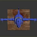 Blue Shark Head Character With Red Bow Tie White Belly On Brown Checkered Base