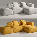 Stylish L Shaped Sectional Sofa with Plush Cushions and Modern Design 3d model