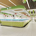 Supermarket Department Store Modern Interior With Fresh Food Section Organized Shelves And Bright Lighting