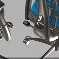 Ergonomic Office Chair With Adjustable Arms Black Frame Blue Mesh Back And Swivel Base
