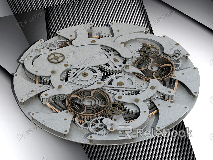 modern gear parts mechanical watch metal model