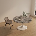 Table Round Table Chair 3d model