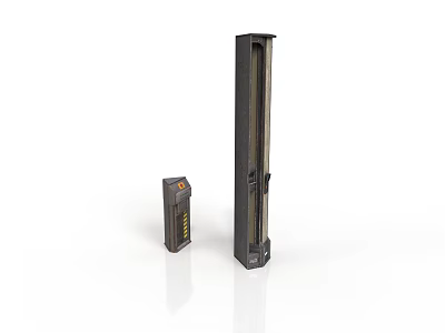 Small Electronic Device And Large Vertical Component With Black Casing Design 3d model
