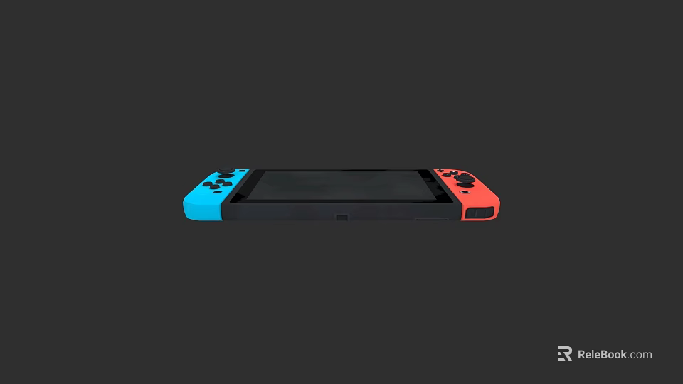 Entertainment Electronics Portable Gaming Console With Blue Red Controllers And Black Screen 3d model 