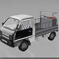 CIEBRCI White Small Truck With Open Cargo Area Transparent Container And Items Inside