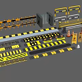 Essential Road Facilities Including Barriers Traffic Cones Warning Tapes Speed Bumps And Signs