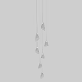 Modern Minimalist Silver Teardrop Chandelier With Multiple Hanging Pendants Design
