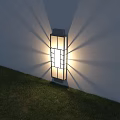 Outdoor Wall Light With Geometric Pattern Glass Panel For Garden Yard Radiant Illumination