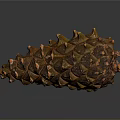 Unique Pinecone Shaped Decorative Home Living Accessory With Brown Orange Textured Surface